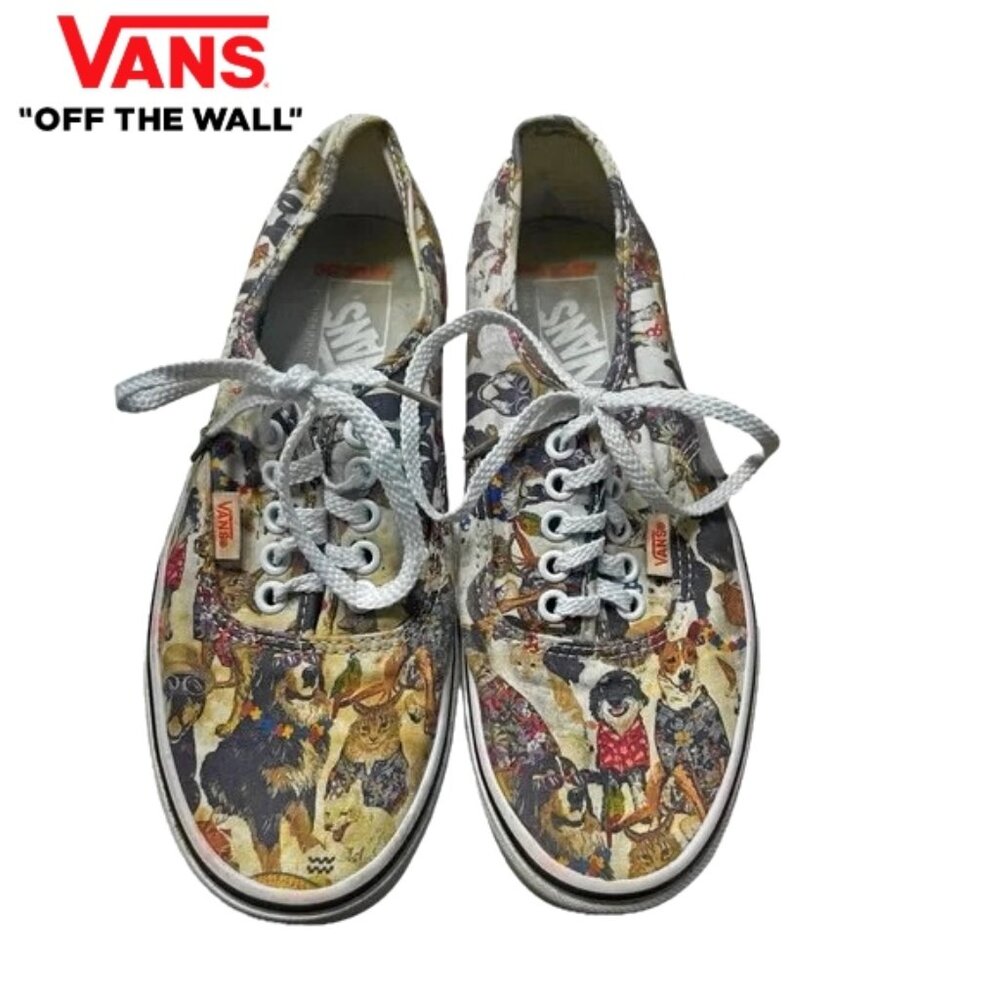 Vans, ASPCA 50th Anniversary Dog/Cat Print, Sz 7.5, EUC